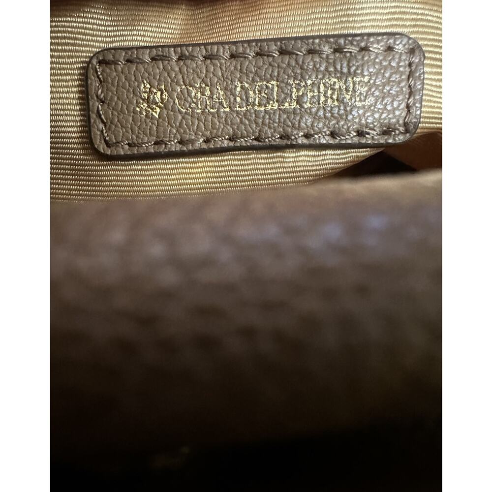 ORA DELPHINE SATCHEL PEBBLE LEATHER CAMEL TAN 12" X 7" SMALL Bag CLASSIC LUXURY - Picture 15 of 16